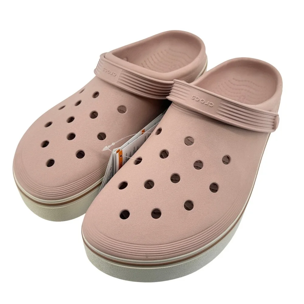 Crocs Off Court Adult Clog Pink Clay White Men 12/Women 14 208371-6TY Casual New
